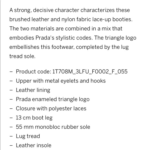 NEW IN BOX PRADA Brushed leather and nylon laced booties Sz 37.5 - Picture 10 of 12